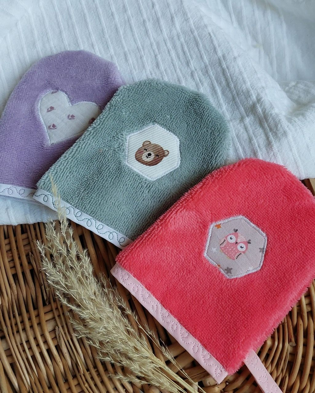 Ensemble de 3 mini gants de toilette    