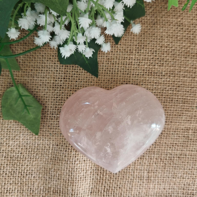 Coeur quartz rose (75mm) 