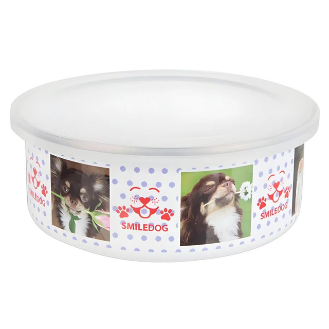 Custom Pet Bowls - Enamel - 30oz or 20oz Bowl With Lid