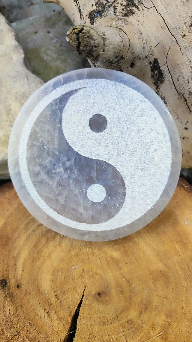 Plaque Sélénite Yin-Yang