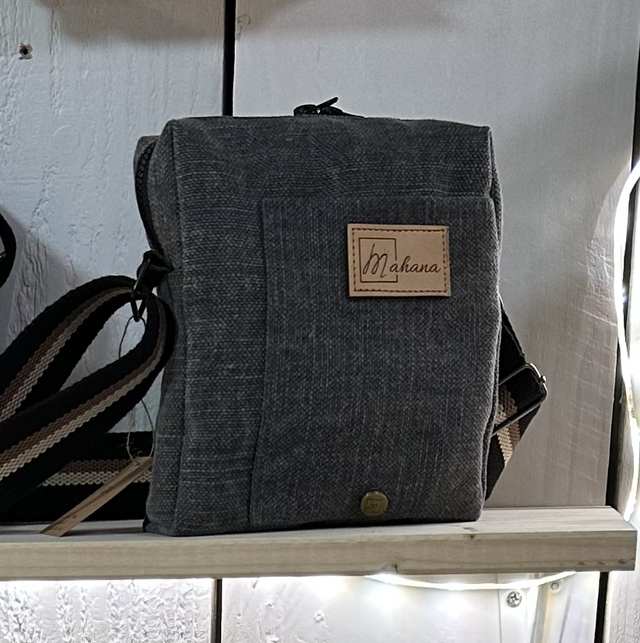 Sacoche homme gris anthracite 