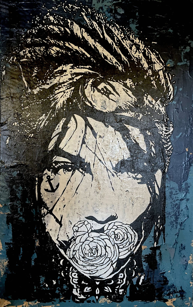 DREADS &amp; FLOWERS [PEINTURE SUR BOIS]