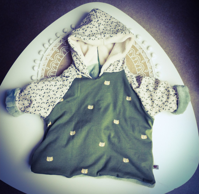 E*     12/18 mois   SWEAT zippé jersey TIGROU  intérieur velours