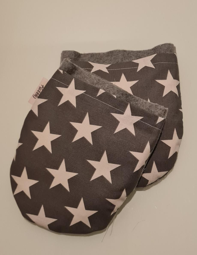 Handwärmer " grau mit Sternen "