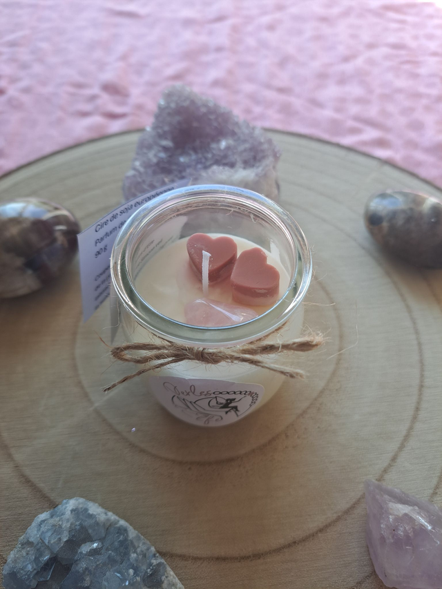 Bougie bijoux avec pierre naturelle