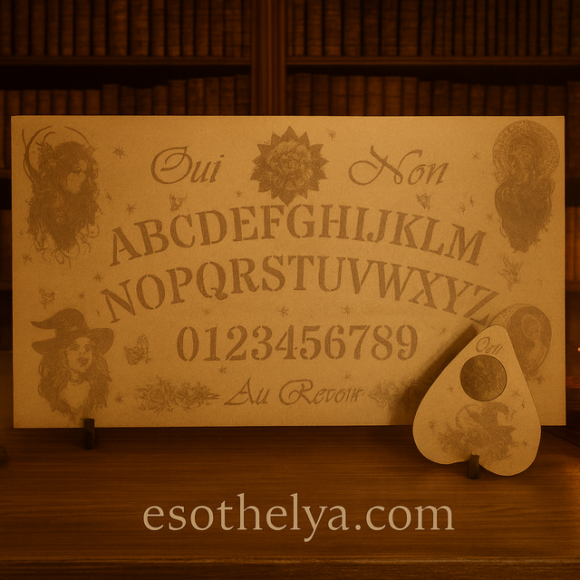Ouija sorcière avec goutte en MDF modèle expo