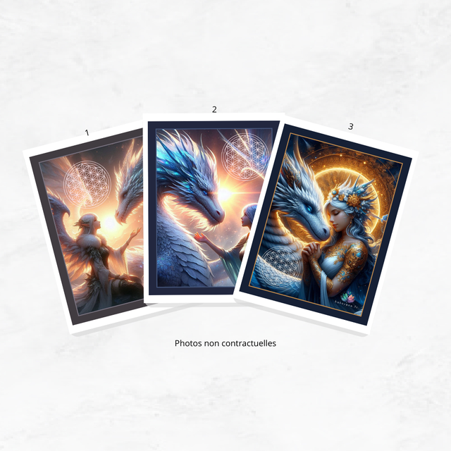 Carte Dragon fleur de vie - 0002CFV