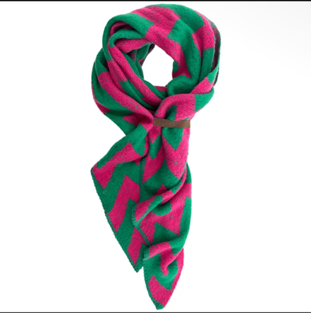 Schal Zigzag Pink-Grün