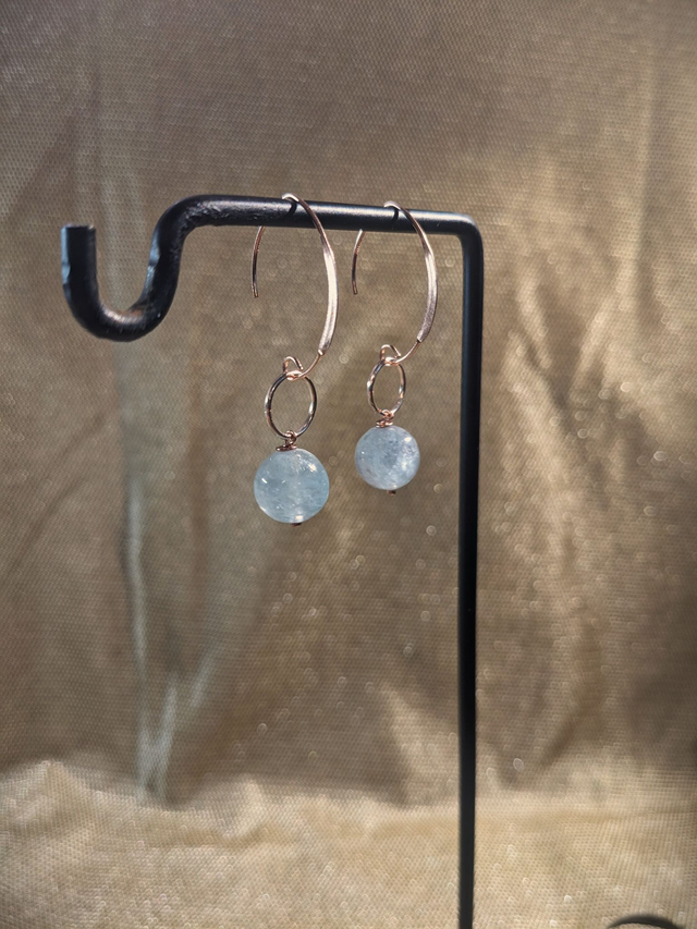 "Beatris" - Crochets Fluorite & Or Rose, Or Laminé (Gold Filled)