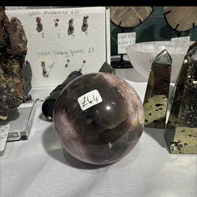 Plum tourmaline with smokey quartz 