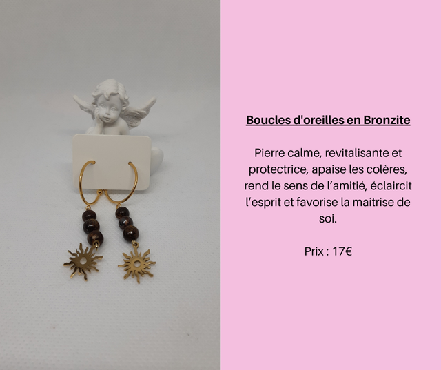 101- Boucles d'Oreilles en Bronzite