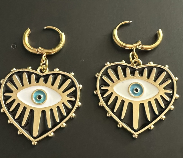 Black Evil Eye Earrings