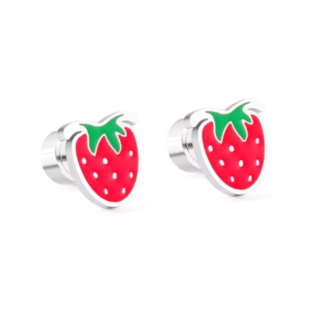Strawberry Comfort Back Stud Earrings