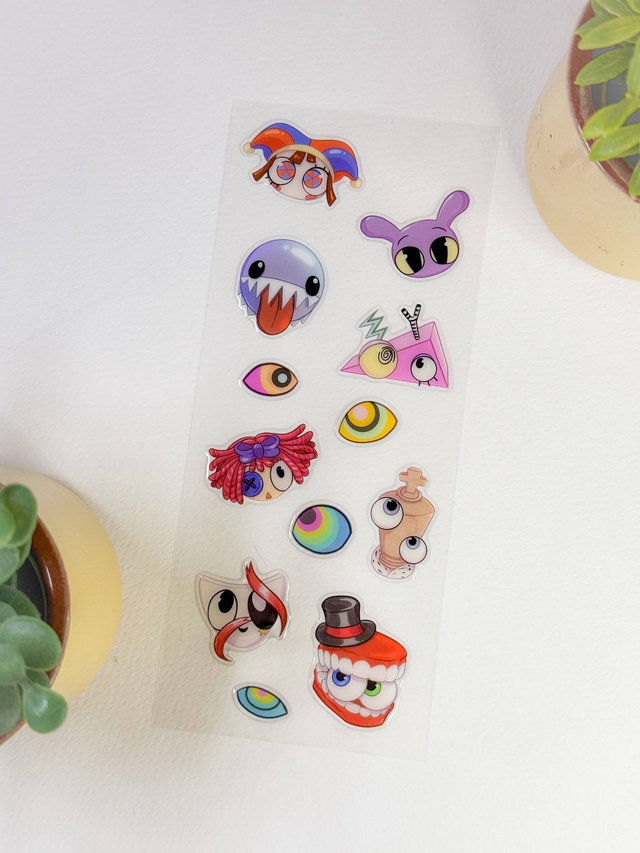 The Amazing Digital Circus Sticker Sheet Epoxy