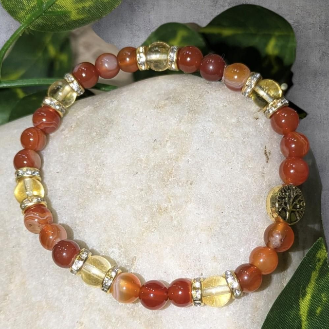 Bracelet "Cornaline & Citrine" 6mm BR-301