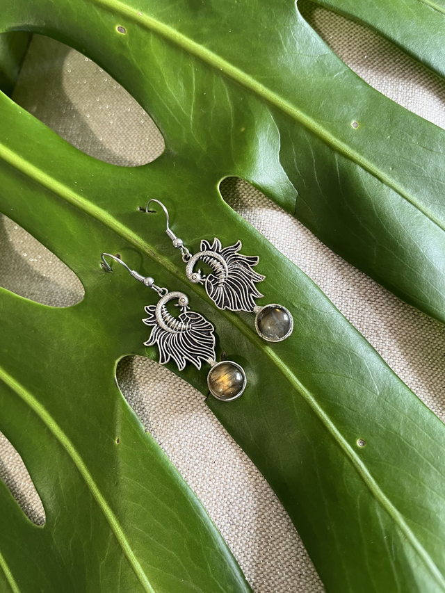 Boucles d'Oreilles Labradorite sur Argent 925