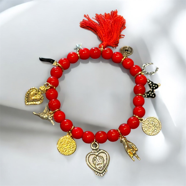 Bracciale multicharms rosso 26NG-14