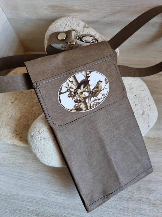 Pochette portable brun café