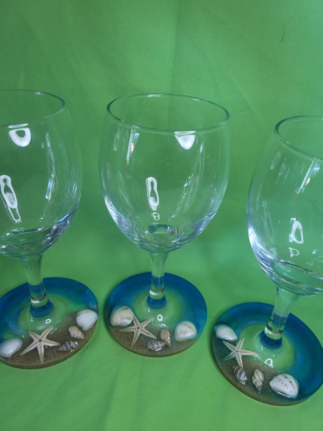 Lot 3 verre thème mer