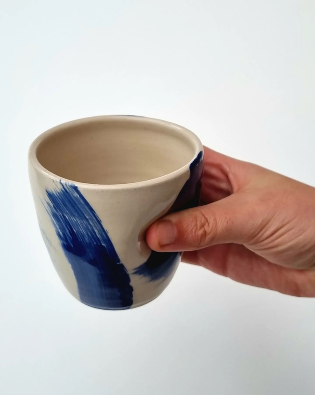 Blue Brushstrokes Dimpled Tumbler