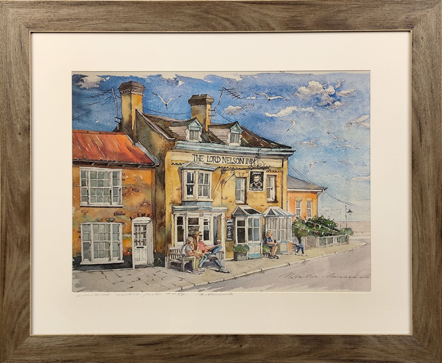 The Lord Nelson Inn Southwold. Limited edition print in frame