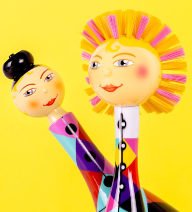 Brosse à vaisselle - Brushing arlequin