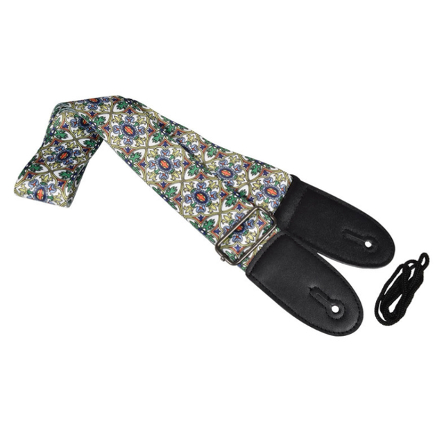 Deluxe Printed Design Guitar Strap Multi-colour Floral