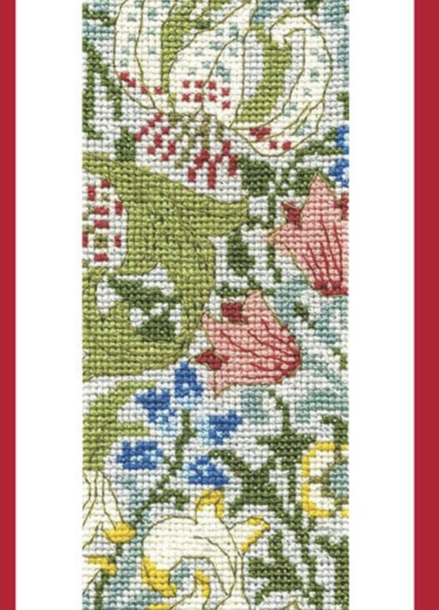 DMC CROSS STITCH KIT – V A TEXTILES, BOOKMARK, GOLDEN LILY 