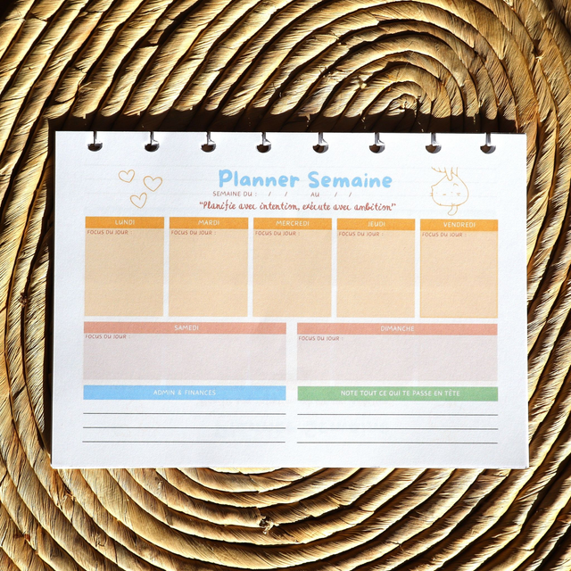 Recharge 50 Planners Semainiers + Recharge bougie (en option)