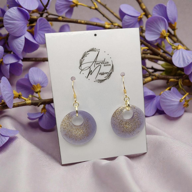 Boucles d'oreilles "Bowles Mauve"