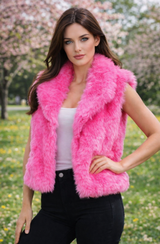 Teddy gilet Kim - roze