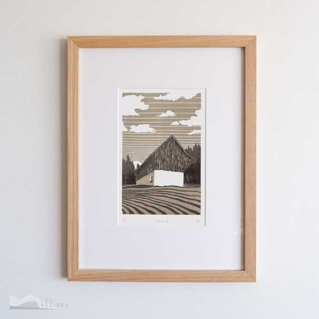 Woodcut &#039;Refuge II&#039; 