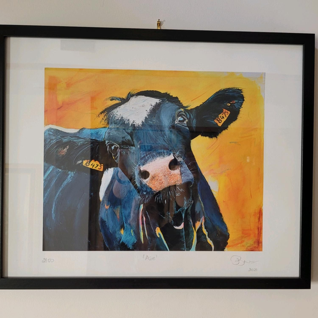 'Alie' Friesian Cow limited edition art print 40x50cm