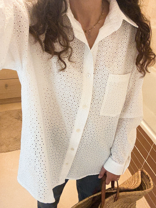 Chemise blanche broderie anglais 