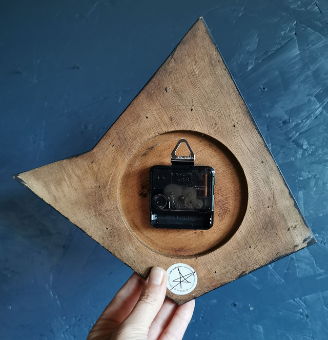 Horloge vintage pendule murale silencieuse années 70 "Rose vert"