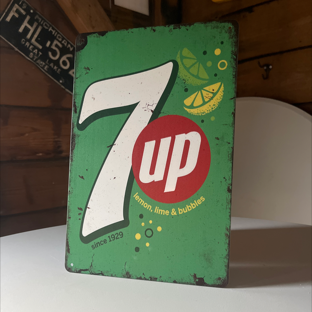 7up metalen bord - 20x30 cm
