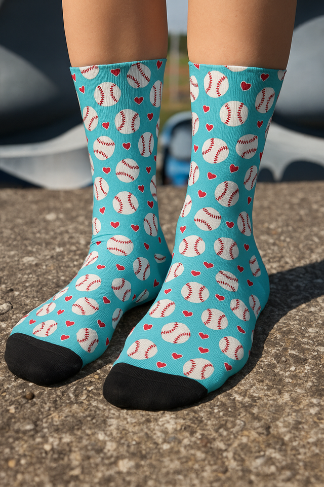 Love for the Game – Baseball Sokken met Hartjes
