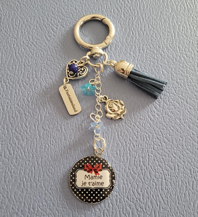 Bijou de sac argenté - Mamie je t'aime