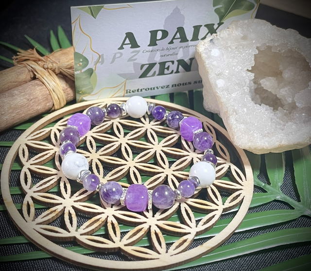 PATIENCE , Howlite et Améthyste