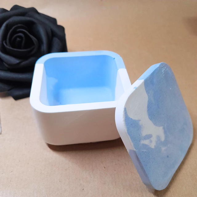 OCEAN SERENITE - Boîte décorative - Éco-résine blanc &amp; bleu Ciel