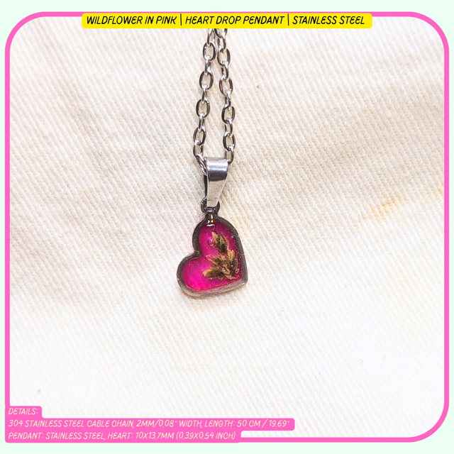 Heart Drop Pendant | Necklaces | Real Flowers