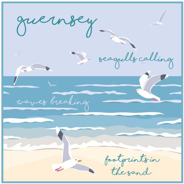 X01 PRINTS - FOOTPRINTS IN THE SAND PRINT 30cm x 30cm