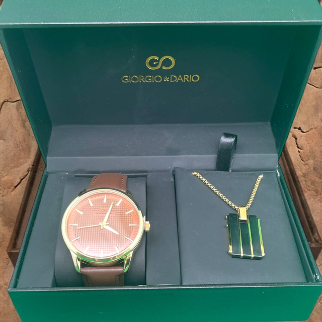 Coffret homme montre + collier