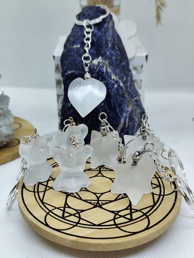 Selenite porte clé 