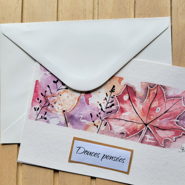 Carte condoléances "Douces pensées"