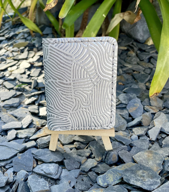 Porte-cartes argent/blanc