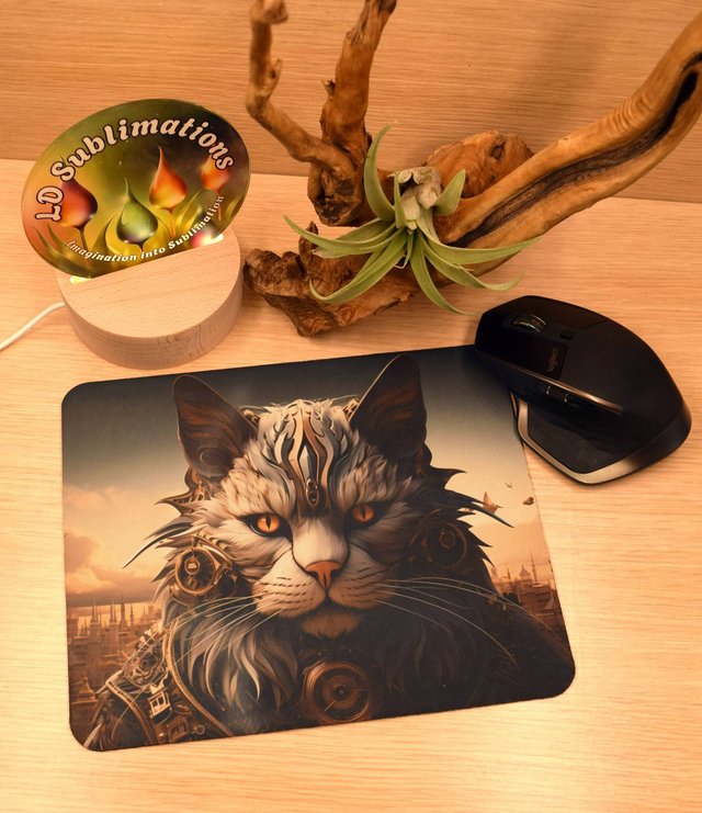 Steampunk Commander Cat Mouse Mat – Anti-Slip &amp; Smooth Surface