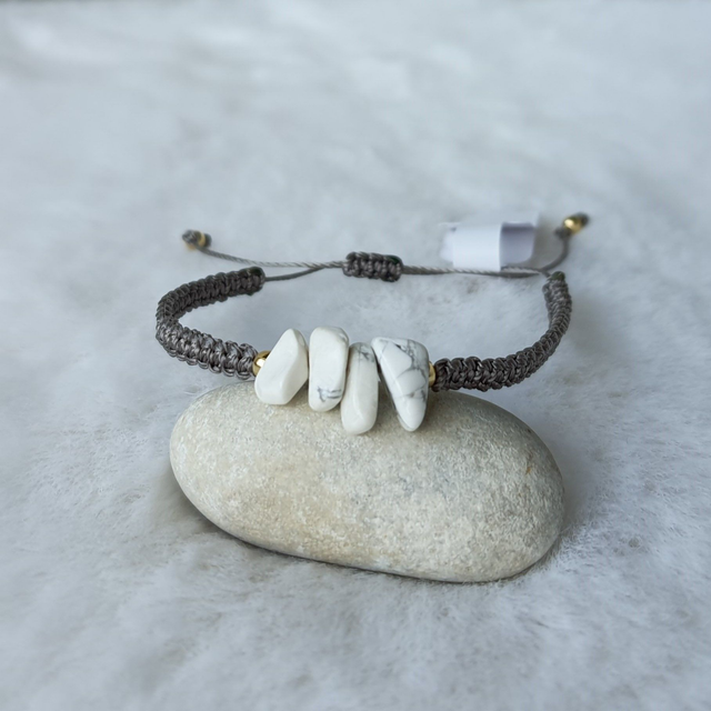 Bracelet femme Baroque 4 pierres "Howlite"