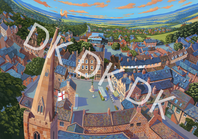 'Uppingham, Afternoon' or 'Uppingham at Dawn' prints by David Kirk - Please read product description