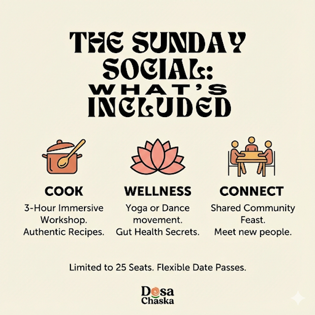 Indian Cooking &amp; Wellness Experience | The Sunday Social (Flexible Date Pass)